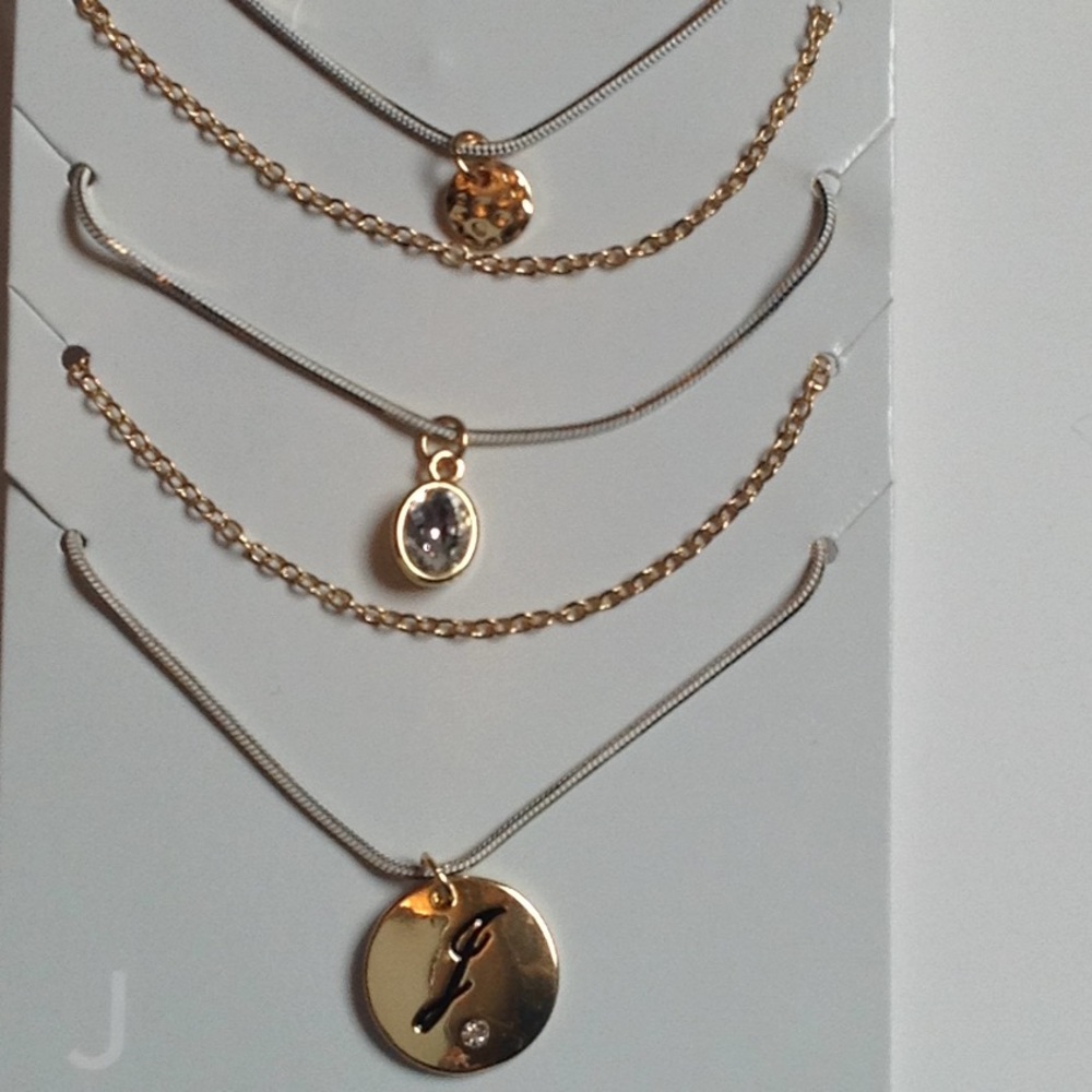 5 row layered necklace, various lengths 15" - 18"